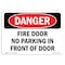 Signmission OSHA Sign, Fire Door No Parking In Front Door, 14in X 10in Plastic, 10" W, 14" L, Landscap OS-DS-P-1014-L-1232 - alternate 1